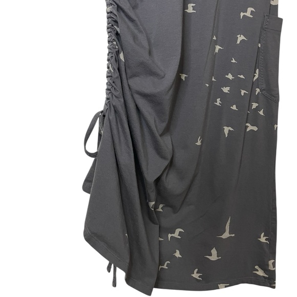 Toad & Co Muse Ruched Storm Grey Flight Midi Dress, Size XS - Picture 5 of 10